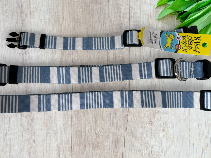 Modern Farmhouse Blue Stripe Dog Collar