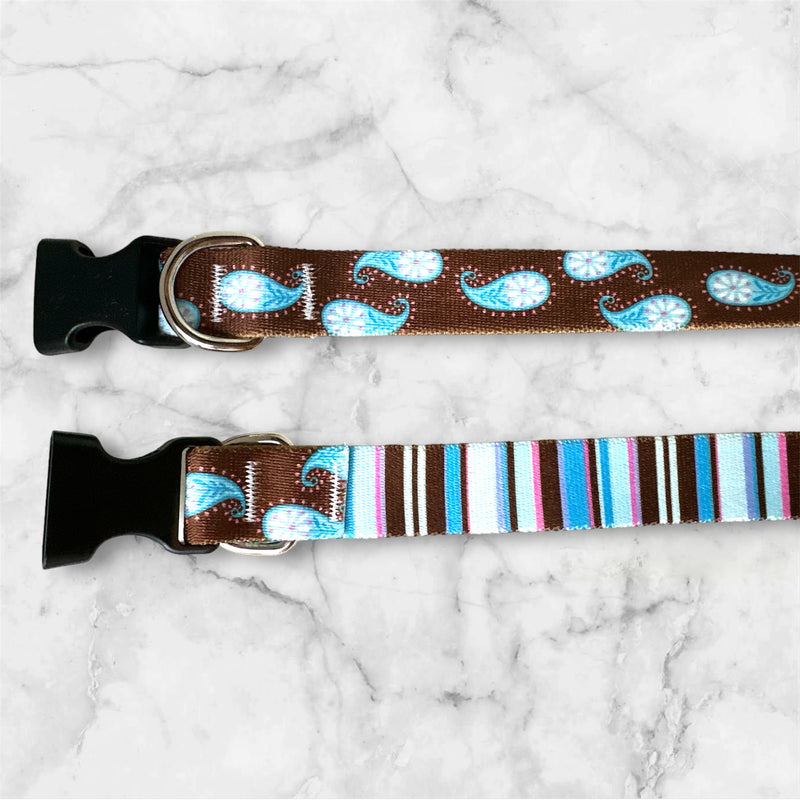 Brown Paisley and Stripe Collars