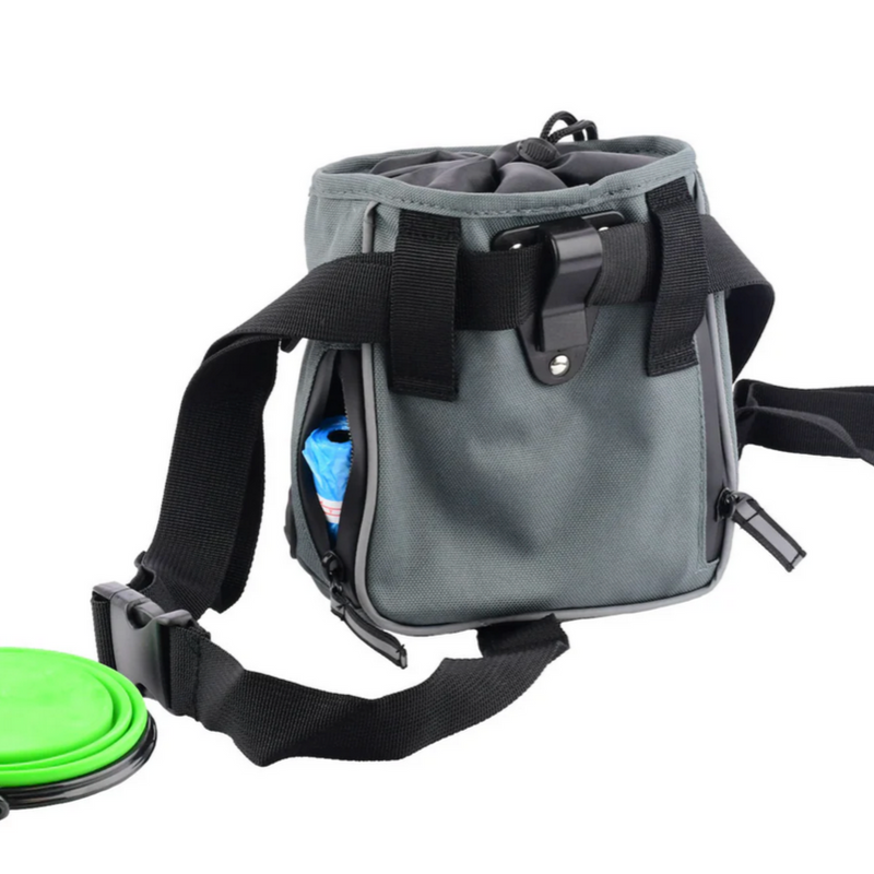 Treat Bag, Poop Bag Holder & Handy Collapsible Water Bowl