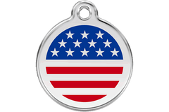 United States Flag Pet Tag