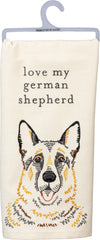 Love my german shepherd kitchen towel