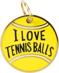 I Love Tennis Balls Collar Charm