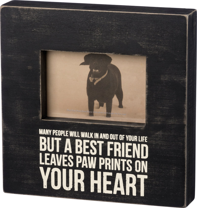 Paw Prints On Your Heart Memorial Box Frame